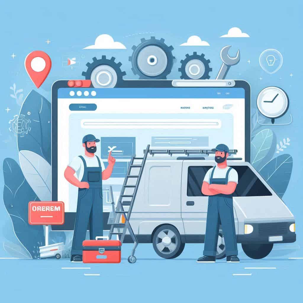 Custom local service business website design illustration